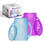 Flipping Holder with lid for Food Pouches & Juice Boxes - Multipurpose Design - Prevent Messes & Support Self-Feeding - Handles for Easy Grasping - Made in USA