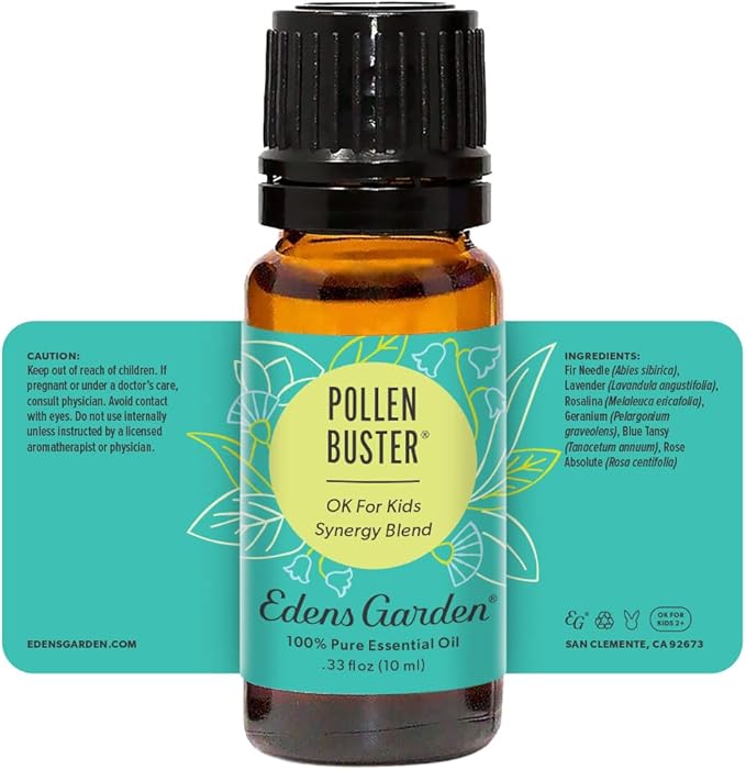 Edens Garden Pollen Buster Essential Oil Blend- 100% Pure Premium Grade, Undiluted, Natural, Therapeutic, Aromatherapy, The Best for Diffusing, Skin, Humidifiers, Kid Safe 10 ml (.33 fl oz)