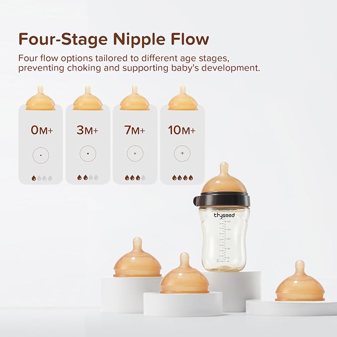 PPSU Natural Breast-Like Bottle with Nipple(3-7 Months),10oz，1pack