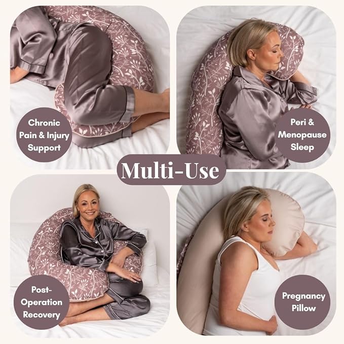 BellaMoon C Shaped Pregnancy Pillow for Sleeping (55 Inch) Maternity Body Pillow with Cooling Cover Soft Support for Women, Back, Legs, Belly C Pillow for Side Sleeping & Full Body pillows for adults