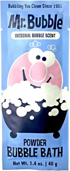 Mr. Bubble Retro Powder Bubble Bath Packet, Original Bubble Gum Scent, 1.4 oz, Pack of 12