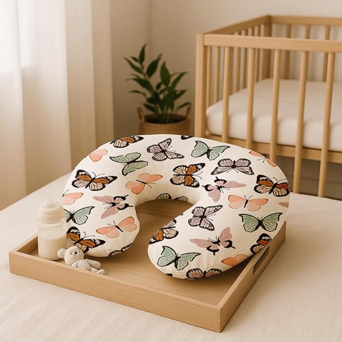 Nursing Pillow Covers 2 Pack, Breastfeeding Pillow Slipcovers Soft and Stretchy, Nursing Covers for Baby Girls Boys Newborn