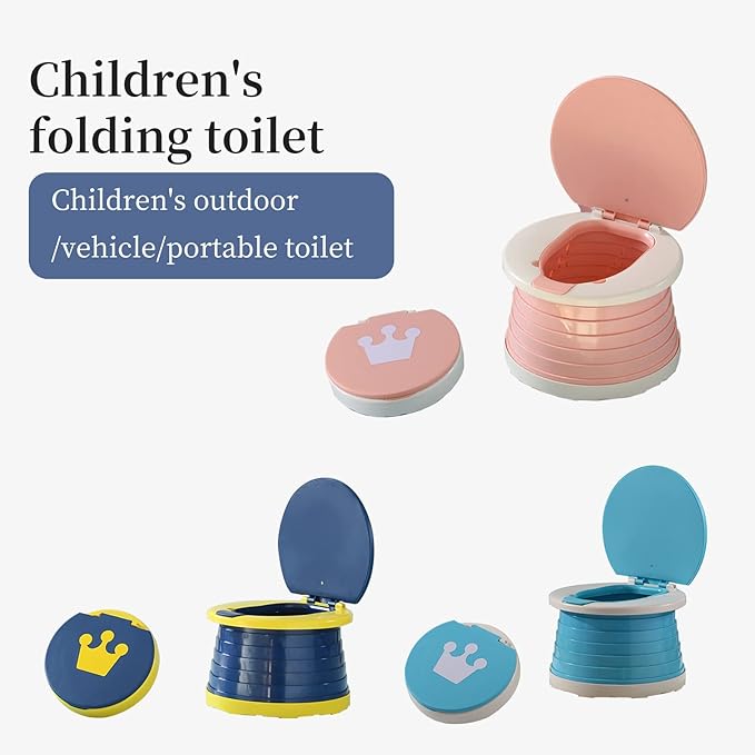 Travel Potty for Toddler, Portable and Foldable Toilet, Apply to Seat Emergency Toilet for Car, Camping, Outdoor, Indoor (pink, small)