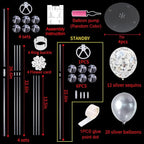 TONIFUL 4 Silver Balloon Stand Centerpiece Table Decorations for 25th Wedding Anniversary Birthday Bridal Shower Graduation Party Decorations New Year 2025 Christmas