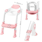 Potty Training Seat with Step Stool Ladder, SKYROKU Potty Training Toilet for Kids Boys Girls Toddlers - Comfortable Safe Potty Seat with Anti-Slip Pads Ladder Pink