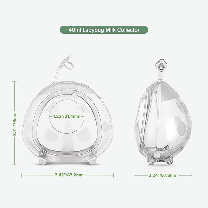 haakaa Ladybug Milk Collector 1.4oz/40ml 2pcs - Wearable Nursing Cups | Soft Breast Shells | Breastmilk Saver |Portable Letdown Catcher for Pumping On The Go Breastfeeding Moms, Protects Sore Nipples