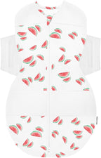 Happiest Baby SNOO Sleep Sack - 100% Organic Cotton Baby Swaddle Blanket - Doctor Designed Promotes Healthy Hip Development (Ivory Watermelons, Large)