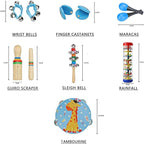 Kids Musical Instruments Toys Set: Baby Music Toys Montessori Percussion for Toddlers - Preschool Educational Musical Toys Set for Boys and Girls with Storage Bag (Blue)