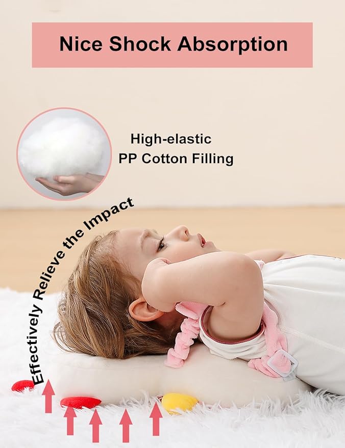 JunNeng Toddler Baby Head Protector Backpack for Toddler Walker with Knee Pads&Anti-Slip Socks, Robot Pink