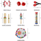 Kids Musical Instruments Toys Set: Baby Music Toys Montessori Percussion for Toddlers - Preschool Educational Musical Toys Set for Boys and Girls with Storage Bag (Red)