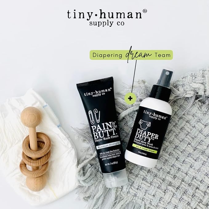 Pain in The Butt MAX Diaper Rash Cream, 3oz, 40% Zinc Oxide, 6-Pack, Natural Ingredients, Petrolatum Free, Soothing, Rapid Relief and Protection for Baby