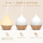 SALKING Essential Oil Diffuser (Set of 2), 100ml Small Aromatherapy Diffuser with Auto Shut-Off, Ultrasonic Diffusers for Essential Oils, Cool Mist Humidifier with Warm White Lights, for Office Home