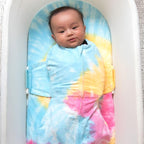 Happiest Baby SNOO Sleep Sack - 100% Organic Cotton Baby Swaddle Blanket - Doctor Designed Promotes Healthy Hip Development (Tie Dye Rainbow, Small)