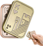 Magnetic Metal Fidget Toys - Metal Poker Push Card Fidget Slider Stress Relief Toy, Men’s EDC Toy Fidget Toy Haptic Coin, Office Desk Toys Gifts for Boyfriend and Father (KK)
