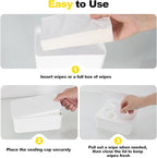 Wipes Dispenser Compatible with Cottonelle, Refillable Wipe Holder, Flushable Wipes Container with Sealing Design Lid, Keeps Wipe Fresh and Clean, Non-Slip, Easy to Pull Out, for Home, Car, Bathroom
