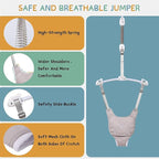 Baby Jumper with Toddler Swing, Baby Jumpers and Bouncers,Indoor Outdoor Toddler Swing Set (White)