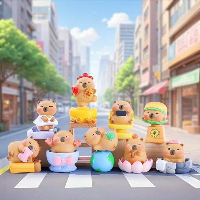 Capybara Series Blind Box Collectible Action Figures, Random Cute Capybara Toy for Capybara Lovers, Mystery Box Gift for Home Decor Birthday Party Favors