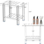 Sumerflos Acrylic Shower Bench for Inside Shower - 18.58" L x 12.60" W x 16.34" H Bathroom Shower Stool with Storage Shelf Heavy Duty (Hold Up to 400lbs) for Shaving Legs Waterproof Non-Slip