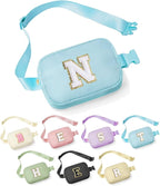 YOOLIFE Birthday Gifts for 4 5 6 7 8 9 10 11 12 13 14 Year Old Girls - Initial Fanny Pack Belt Bag Purse for Girls Teens Daughter Sister Niece, Personalized Trendy Stuff for Teen Girl Kids | Blue N