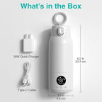 Koalababy Portable Bottle Warmer for Travel – Baby Bottle Warmer with Fast Heating, 17oz Large Capacity Milk Warmer for Breastmilk, Formula, Water, IPX6 Washable, for Car, Airplane & Outdoor Travel