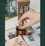 Rolife DIY Miniature House Kit Alice's Tea Store, Tiny House Kit for Adults to Build, Mini House Making Kit with Furniture, Halloween/Christmas Decorations/Gifts for Family Friends (Alice's Tea Store)