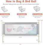 BABY JOY Bed Rail for Toddlers, 77’’ Extra Long, Height Adjustable & Foldable Baby Bed Rail Guard w/Breathable Mesh & Double Safety Child Lock for Kids Twin Double Full Size Queen King Mattress, Gray
