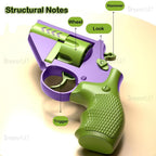 Fidget Toy Revolver Gun, 3D Plastic Mini Revolver Fidget Gun Toy Adults Slider, Gravity Gun Toy Nice Gifts for Kids Adults Suitable for Relieving ADHD, Anxiety (Blue)