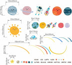 Outer Space Planets Wall Decals - Astronaut Rocket Boys Wall Stickers - Baby Nursery Kids Room Daycare Playroom Wall Decor