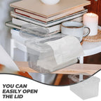 Flushable Wipes Dispenser 2pcs Clear Plastic Baby Wipes Dispenser Portable Refillable Tissue Box On- The- Go Baby Wipes Holder for Outdoor Travel Wipe Warmer