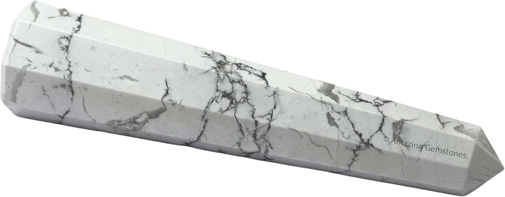 Amazing Gemstone Howlite Crystal Towers - Natural Healing Crystal Point Obelisk for Reiki Healing and Crystal Grid (3 Inch)