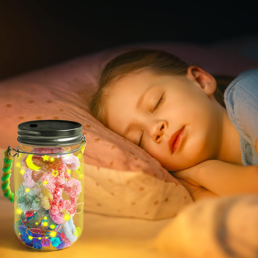 XXTOYS Crystal Growing Kit - Crafts for Girls Ages 6-8 - Create 12 Flowers Crystals Science Experiment Kit - DIY Decorative Lamp Set Light Up The Night - STEM Educational Toys Gifts for 6+