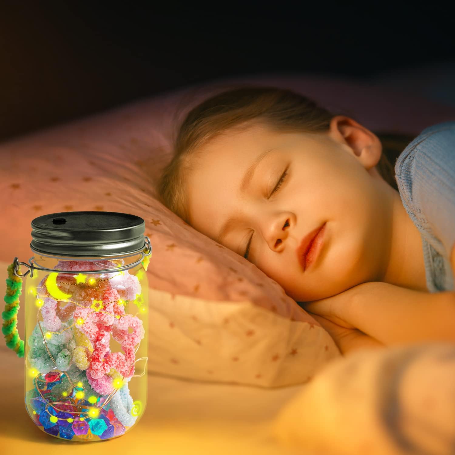 XXTOYS Crystal Growing Kit - Crafts for Girls Ages 6-8 - Create 12 Flowers Crystals Science Experiment Kit - DIY Decorative Lamp Set Light Up The Night - STEM Educational Toys Gifts for 6+