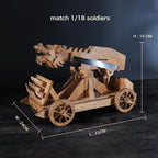 Mini Dragon Ballista Ancient Missile Launcher China Three Kingdoms Chariot Wooden Catapult DIY 3D Puzzles Model Kits STEM Projects Tabletop Toys
