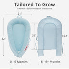 Baby Lounger – Soft & Breathable Newborn Nest for Infants 0-24 Months, Organic Cotton Baby Pillow for Tummy Time, Playtime & Travel, Newborn Babies Essential Gift