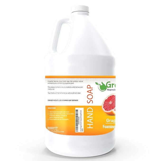 GreenFist Foaming Hand Soap Refills Jug Grapefruit Scent Foam Refill Made in USA, 128 ounce (1 Gallon)