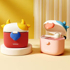 Bebamour Baby Formula Dispenser, BPA Free Portable Milk Powder and Candy Fruit Snack Storage Container with Scoop and Leveller for Travel, 450 ML, Green Cow