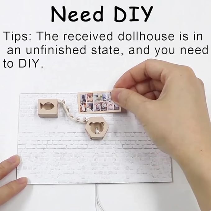 CUTEBEE Dollhouse Miniature with Furniture, DIY Wooden Dollhouse Kit Plus Dust Proof, Creative Room Idea