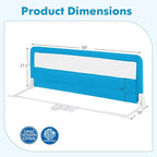 HONEY JOY Bed Rail for Toddlers, 59-in Extra Long, Portable Safety Bed Guardrail w/Double Safety Child Lock, Foldable Baby Bed Rail Guard, Fit King & Queen Full Twin Size Bed Mattress (2 Pack, Blue)