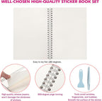 Reusable Sticker Book 60 Sheets, Sticker Collecting Book Album, Reusable Sticker Album, Sticker Organizer, Blank Sticker Book for Children, Sticker Keeper Book with Tweezer and Spatula, A5