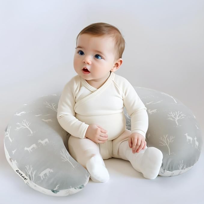 GRSSDER Nursing Pillow Cover Stretchy Minky Removable Nursing Covers for Breastfeeding Pillows, Ultra Soft Comfortable Slipcover for Boy and Girls, Stylish Pretty Animals