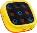 4-in-1 Handheld Tic Tac Toe Game Portable Electronic Board Games for Kids & Adults, Travel Games, Birthday Gifts, Yellow