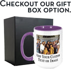 Personalized Coffee Mug, Custom Photo Text 15 Oz Ceramic Mug, Customized Picture Name Tea Cup, Unique Gift Idea, Taza Cafe Personalizadas Fotos, Cute Custom Gifts Mom Women Men, Mother's Day, Purple