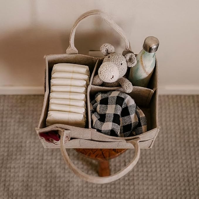 Diaper Caddy - Nursery Storage Bin and Car Organizer for Diapers and Baby Wipes