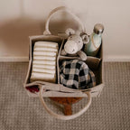 Diaper Caddy - Nursery Storage Bin and Car Organizer for Diapers and Baby Wipes