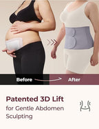 Momcozy Ergowrap Postpartum Belly Band for Natural and C-Section Recovery, Abdominal Binder with 3D Abdomen Lifting & Ergonomic Back Support, Seamless Belly Wrap Shapewear for Post Surgery Recovery