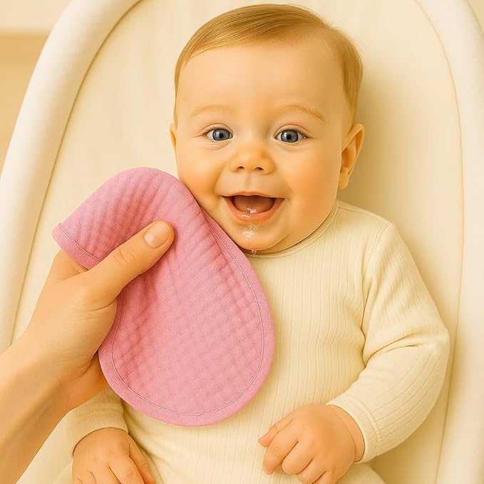 Pink Muslin Burp Cloths Set of 6, Baby Boy Essentials 6 Layer Super Absorbent, Soft & Gentle Muslin Washcloths Baby, Large Size 20"x10" Burp Clothes