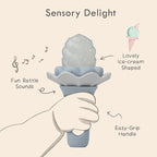 Moonkie Baby Fruit Feeder with Freezer Tray, BPA Free Silicone Food Feeder for Infant Self Feeding, Breastmilk Popsicle Molds, Mesh Feeder with Two Pouches, Baby Shower Gifts 4 Months+, 1 Pack