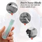 Womens Nose Hair Trimmer, 2 in 1 Dual-Ended Nasal Hair Cutter, Safe Round Tip Nose Trimmer Women, Washable Stainless Steel Blades, Painless Hair Removal Tool, 3 Pcs