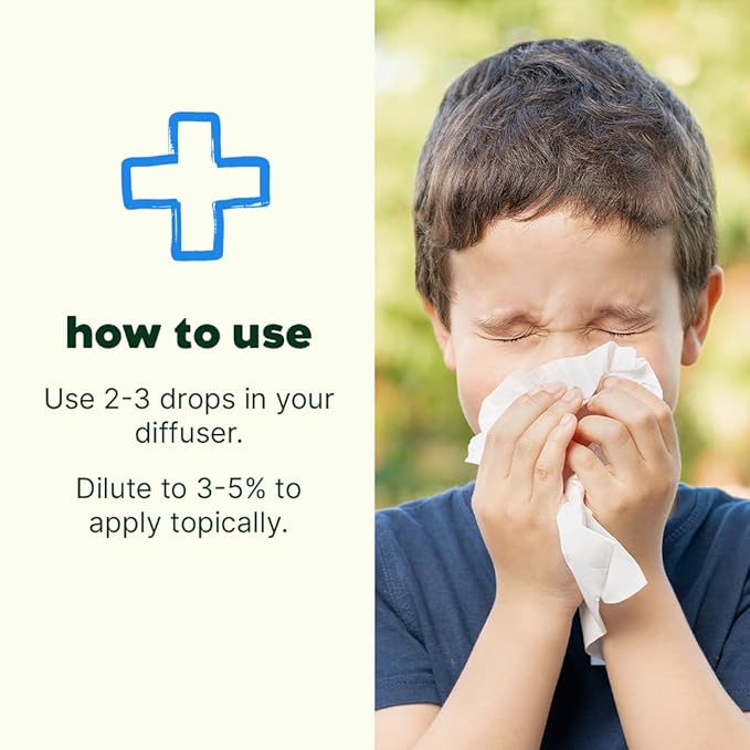 Plant Therapy KidSafe Sniffle Stopper Essential Oil Blend 10 mL (1/3 oz) Respiratory Support Blend 100% Pure, Undiluted, Natural Aromatherapy, Therapeutic Grade