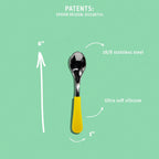 Avanchy Baby Spoons Set, Stainless Steel and Silicone Spoon Utensils, Toddler Baby Led Weaning Silverware Cutlery Flatware, Kids First Self Feeding 4 Pack, Green, Blue, Pink and Black